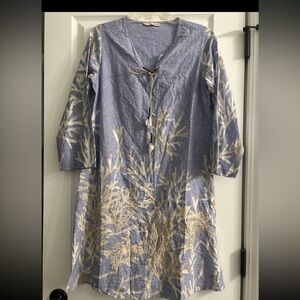 Soft Surroundings Women's Swim Cover Up Shell Seeker Coral Reef Size Small